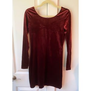 Long Sleeved Velvet Dress